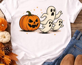 Imágenes prediseñadas PNG de Halloween espeluznantes, diseño de fantasma otoñal, PNG para sublimación, descarga digital de otoño