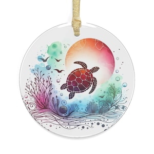 Turtle Suncatcher Ornament: Beachy Coastal Decor, Acrylic Window Charm