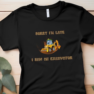 Camiseta divertida de excavadora para niños pequeños, camiseta gráfica de camión de construcción, ropa para maquinaria pesada para niños