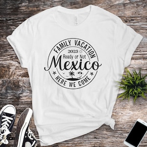 Mexiko Familienreise Shirt, passendes Outfit Set, koordinierende Reisegrafik Tops für Kinder & Mütter
