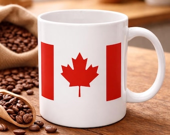 Tasse feuille d'érable canadienne, cadeau tasse à café drapeau patriotique du Canada
