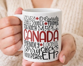Tasse en céramique Canadian Pride | Cadeau patriotique de feuille d'érable rouge