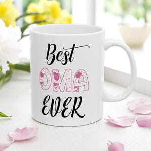 Best Oma Ever Mug – Grandma Coffee Cup, Mother’s Day Gift for Oma, Personalized Ceramic Mug for Oma, Gift from Grandchildren