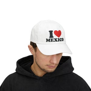Embroidered &quot;I Love Mexico&quot; Hat, Mexican Pride Baseball Cap, Adjustable Unisex Fiesta Accessory