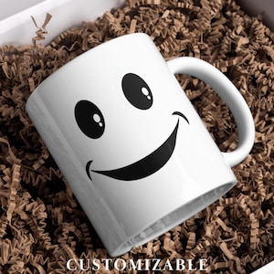 Personalized Laughing Face Coffee Mug: Funny Sarcastic Gift