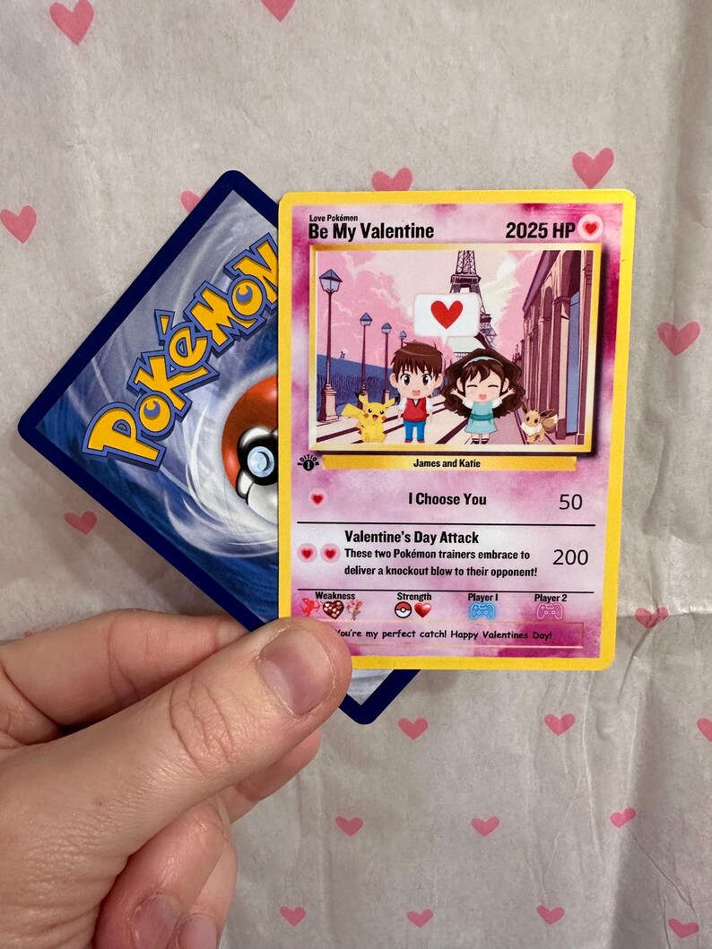 A pink custom Pokémon card