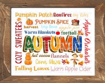 FALL Printable Subway Art Seasonal Graphic Holiday Graphic Printable ...
