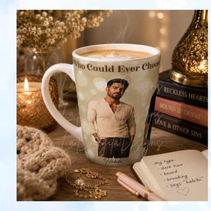 Vem skulle någonsin kunna välja en lattekopp | Habibi Daddy Papi-mugg | Romantikläsarpresent | Bokpojkvänskaffekopp | BookTok lattekopp
