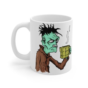 Zombies Coffee Mug, 11oz Ceramic Mug, Alter Ego Mug, Zombie Before Coffee Mug, Halloween Mug, Zombie Gift, Zombie Apocalypse, Funny Zombie