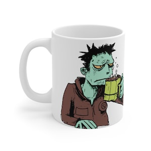 Zombies Coffee Mug, 11oz Ceramic Mug, Alter Ego Mug, Zombie Before Coffee Mug, Halloween Mug, Zombie Gift, Zombie Apocalypse, Funny Zombie