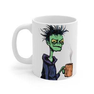 Zombies Coffee Mug, 11oz Ceramic Mug, Alter Ego Mug, Zombie Before Coffee Mug, Halloween Mug, Zombie Gift, Zombie Apocalypse, Funny Zombie