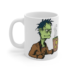 Zombies Coffee Mug, 11oz Ceramic Mug, Alter Ego Mug, Zombie Before Coffee Mug, Halloween Mug, Zombie Gift, Zombie Apocalypse, Funny Zombie