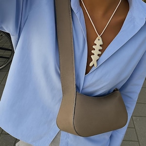 Sardine Fishbone Necklace - Fisherman Aesthetic Pendant on a Cord