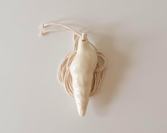 Ceramic Shell Pendant on a Cord