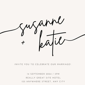 Minimalist Wedding Invitation | Digital Download | Customisable
