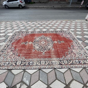 5.6 x 8.7 ft Large Turkish carpet Red large carpet for living room Large size red carpet Large vintage carpet Red Turkish carpet Turkish