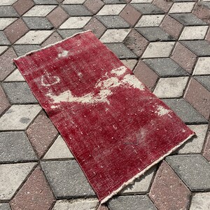 Turkish Wool Rug, 1.9 x 3.4 ft Rug, Small Vintage Rug, Anatolian Rug, Ethnic Red Rug, Decorative Rug, Home Decor Rug, Vintage Turkish Rug