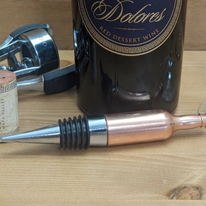 Solid Copper Bottle Wine Stopper - Handcrafted