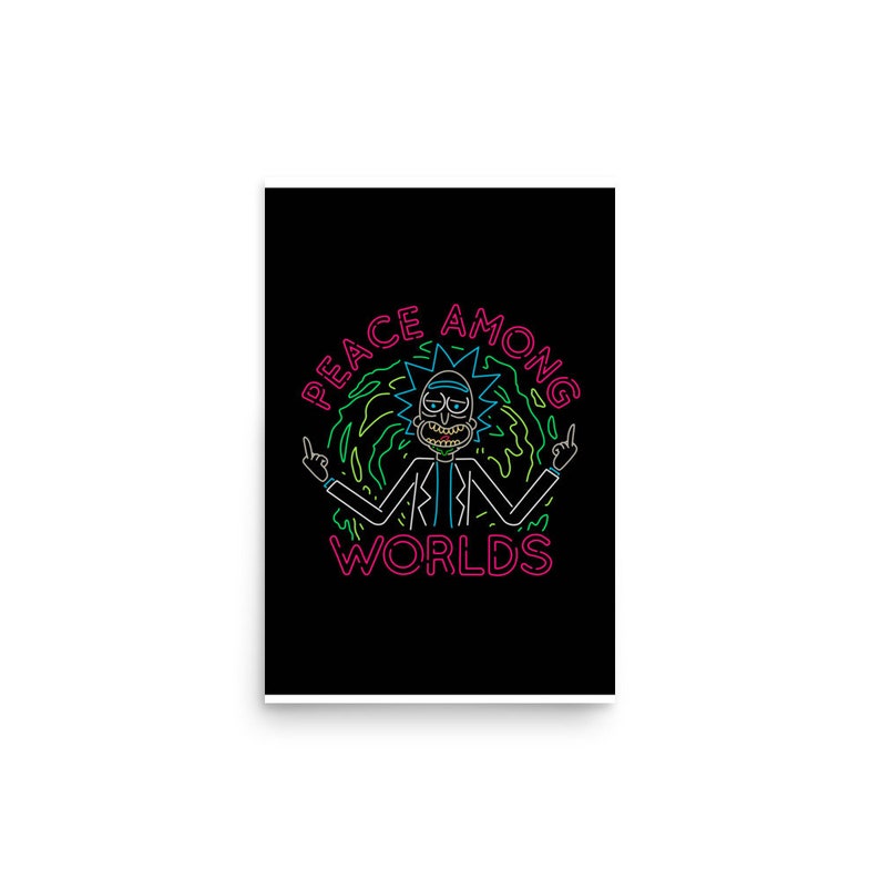 Rick and Morty 'peace Among Worlds' Poster: Iconic - Etsy