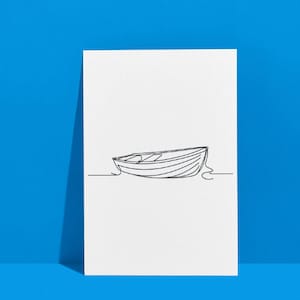 Boat, One line art, Line art printable, Digital Download, Minimal Line Art Drawing, Printable Wall Art, Digital,SVG, PDF