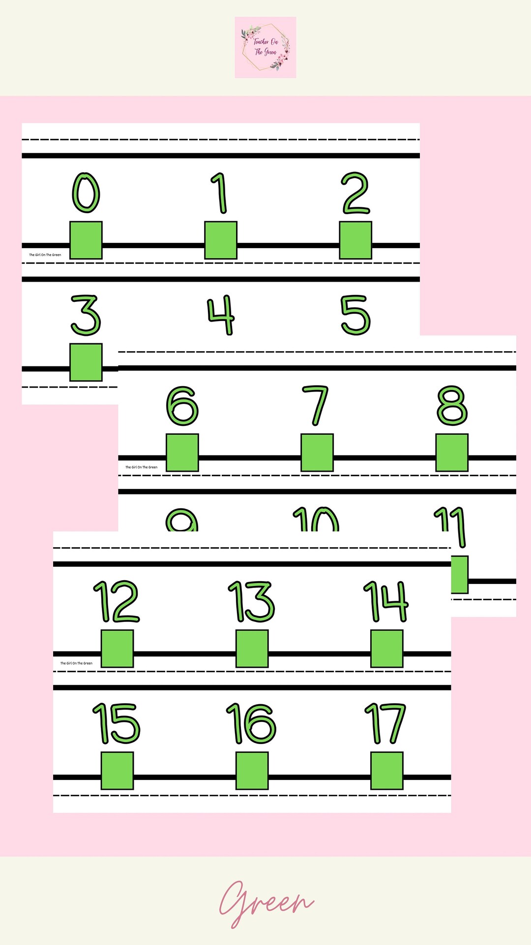 Bright Green Number Line 0-100 - Etsy Japan