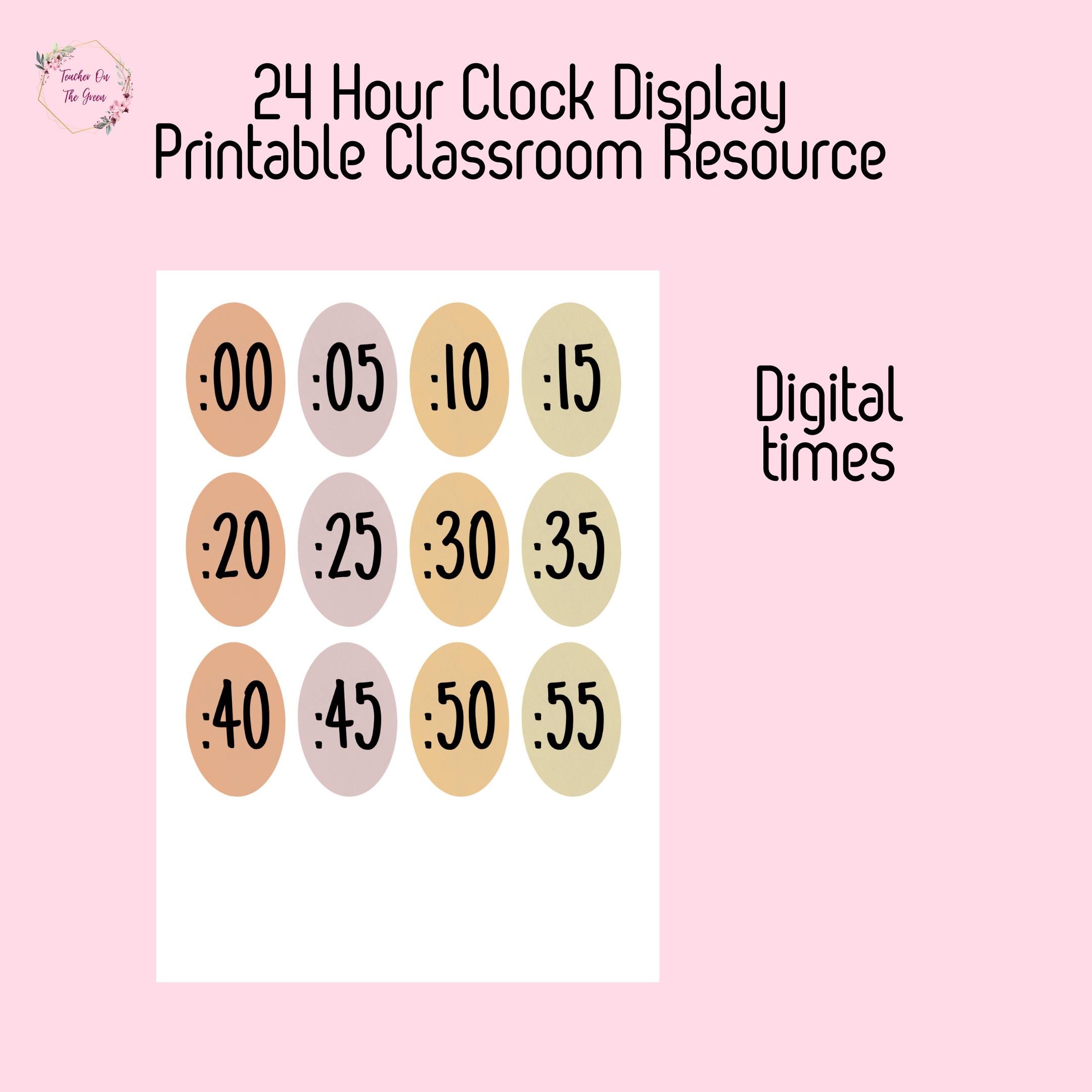Printable Clock Display | Neutral Theme - Etsy