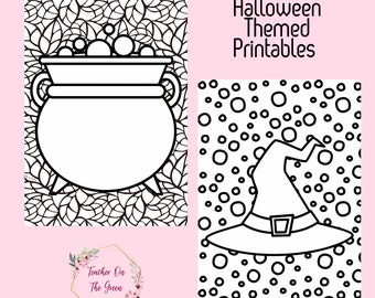 Halloween themed mindfulness colouring | 5 Pack