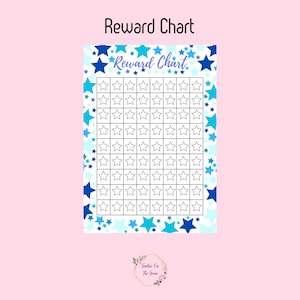 Tabla de recompensas imprimible Blue Star – Tabla de comportamiento infantil – Descarga instantánea – Tabla de tareas – Sistema de recompensas digital – Tamaño A4