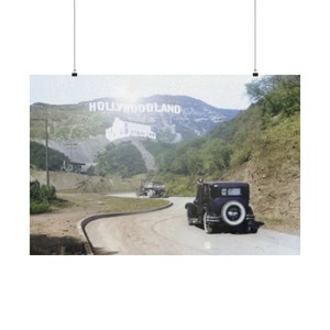 Horizontale mat Hollywoodland-posters in kleur