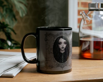 Black Mug (11oz, 15oz),gothic mug, coffee mug ,black mug