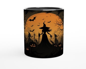 Happy Halloween Herbsttasse mit Grusel-Design, Perfektes Geschenk Hexen