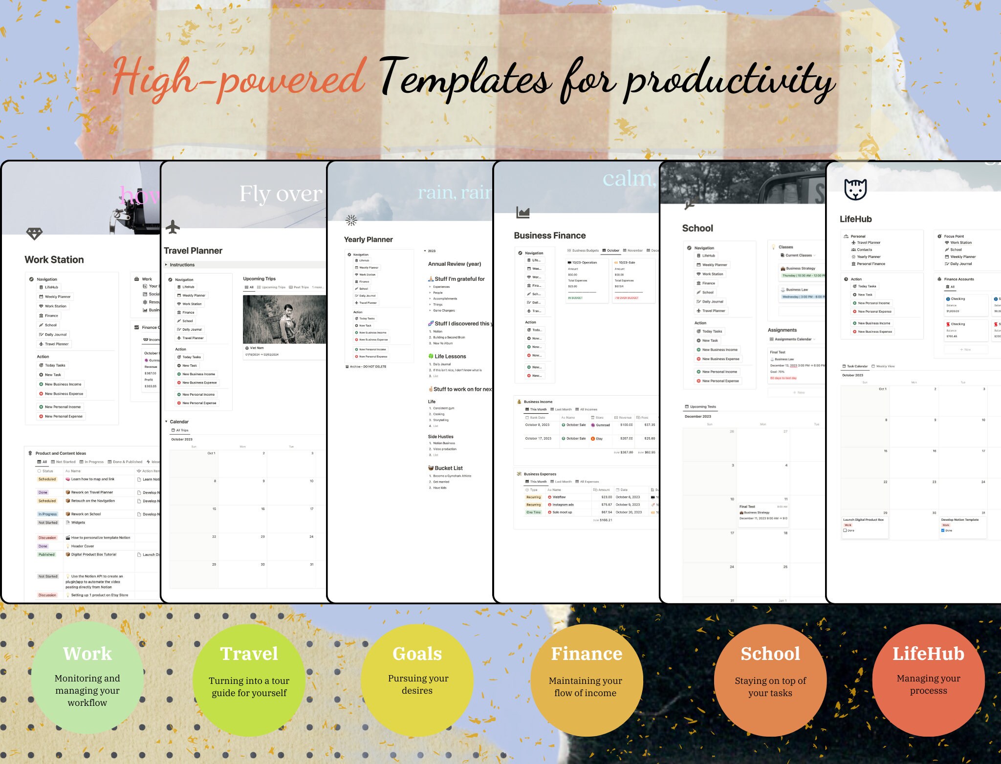 Optimum Notion Lifehub, Notion Dashboard, Notion All in One Template ...