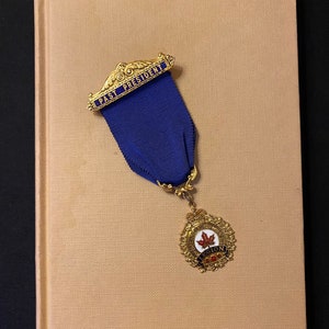 Canadian Legion Past President Medal Blue Ribbon Engraved Canada Militaria Original