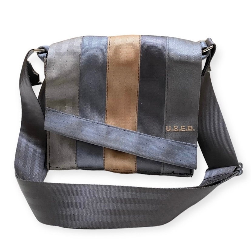 NWOT Vintage Seatbelt Bag Crossbody Purse Repurposed Seatbelts Crossbody Bag Neutral Purse Unique Handmade in Canada Recycled USED Bag Etsy