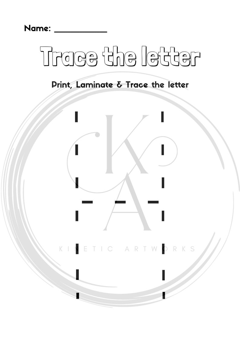 Printable Traceable Childrens Alphabet Letters AZ Etsy