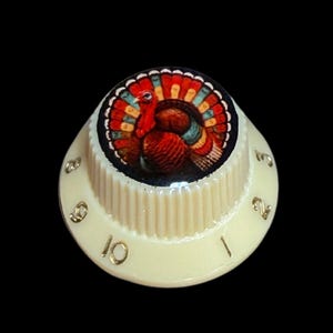 Custom Strums® Thanksgiving Turkey Strat-style gitarrknopp (enkel)