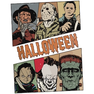 Friends Horror Characters Png, Halloween Horror Characters Png, Happy Halloween Gift Png, Horror Movie Killers Png, Scary Png, Friend Horror