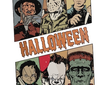 Friends Horror Characters Png, Halloween Horror Characters Png, Happy Halloween Gift Png, Horror Movie Killers Png, Scary Png, Friend Horror