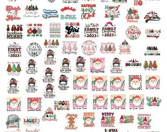 Retro Christmas Bundle Designs Perfect for Print on Demand, Christmas SVG, Christmas PNG, Christmas Design, Christmas Bundle Design