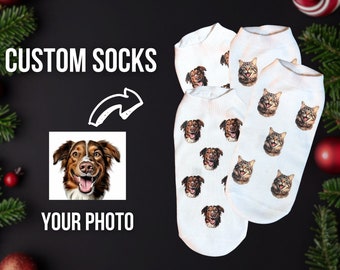 Calcetines personalizados calcetines de gato personalizados calcetines de cara calcetines de fotos calcetines personalizados calcetines de perro personalizados calcetines de gato personalizados regalo para mejor amigo regalo de Navidad