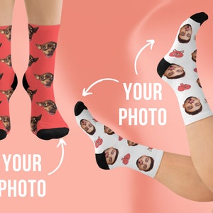 Benutzerdefinierte Gesichtssocken Benutzerdefinierte Socken für Männer Benutzerdefinierte Haustier-Socken Lustige Socken Unkrautsocken Personalisierbare Socken Ostergeschenke Haustier-Liebhaber Geschenk für Mutter Bild 2