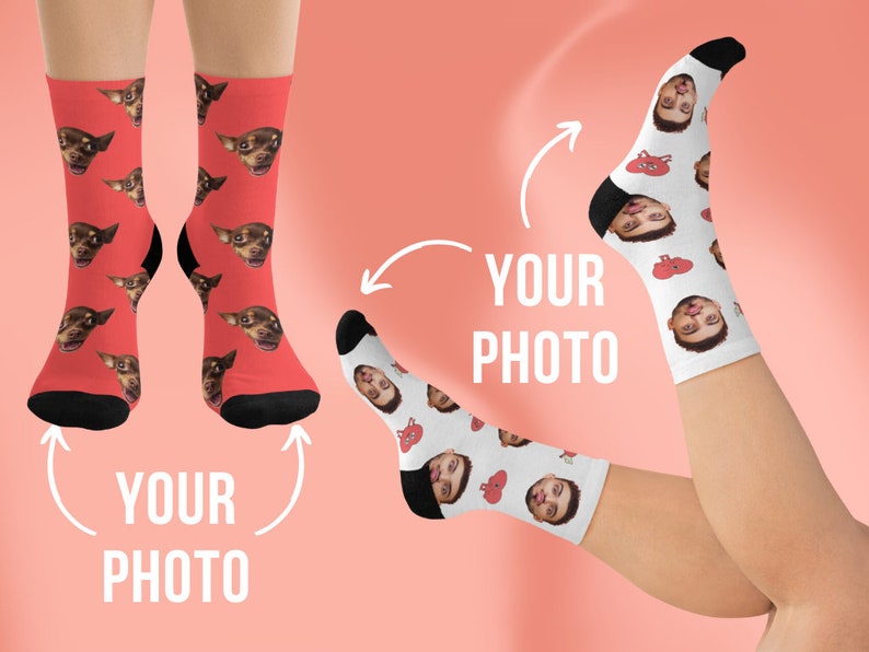 Benutzerdefinierte Gesichtssocken Benutzerdefinierte Socken für Männer Benutzerdefinierte Haustier-Socken Lustige Socken Unkrautsocken Personalisierbare Socken Ostergeschenke Haustier-Liebhaber Geschenk für Mutter Bild 2