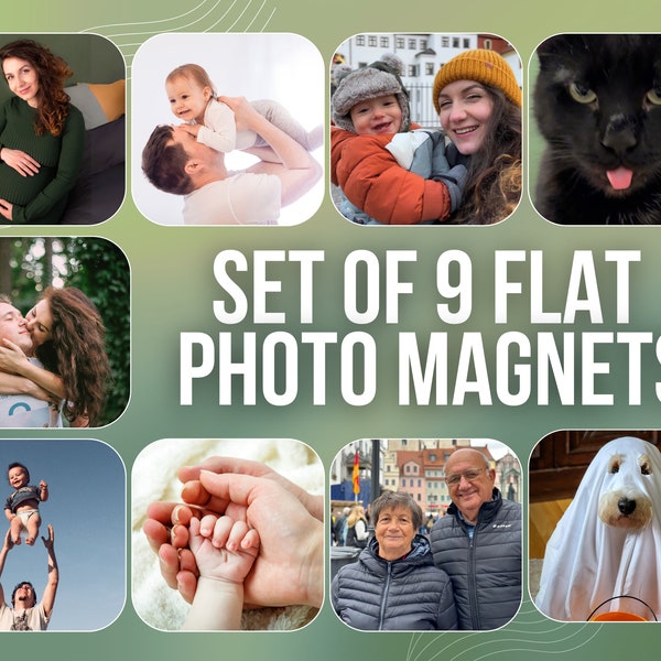 Set of 9 Photo Magnets, Personalized Gift, Personalized Magnets, Custom Magnets, Personalisiert Geschenk Freundin, Geburtstag Geschenk