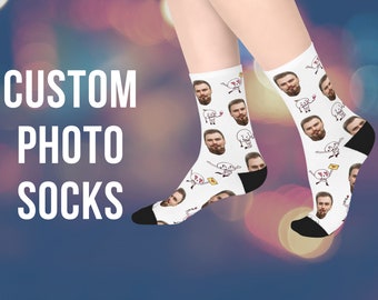 Custom Face Socks Custom Socks For Men Custom Pet Socks Valentines Gift Valentine’s Day Gift Funny Socks Weeding Socks Customizable Socks