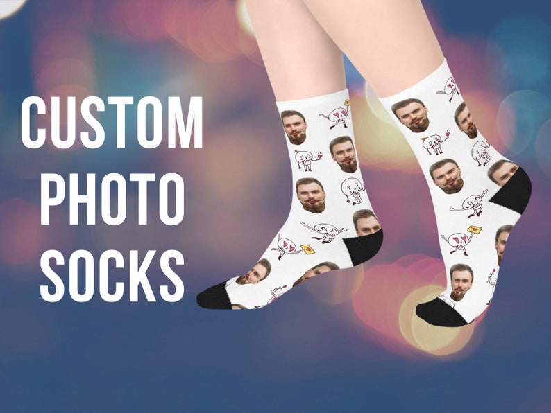 Benutzerdefinierte Gesichtssocken Benutzerdefinierte Socken für Männer Benutzerdefinierte Haustier-Socken Valentinstag Geschenk Valentinstag Geschenk Lustige Socken Unkrautsocken Kundengerechte Socken Bild 1