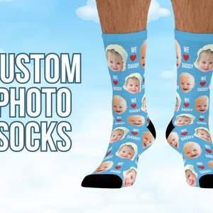 Personalisierte Socken mit Foto, Personalisiertes Geschenk für Ihn, Geschenk Papa, Personalisiertes Geschenk, Vatertag Geschenk