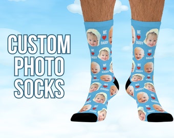 Personalisierte Socken mit Foto, Personalisiertes Geschenk für Ihn, Geschenk Papa, Personalisiert Geschenk, Vatertag Geschenk