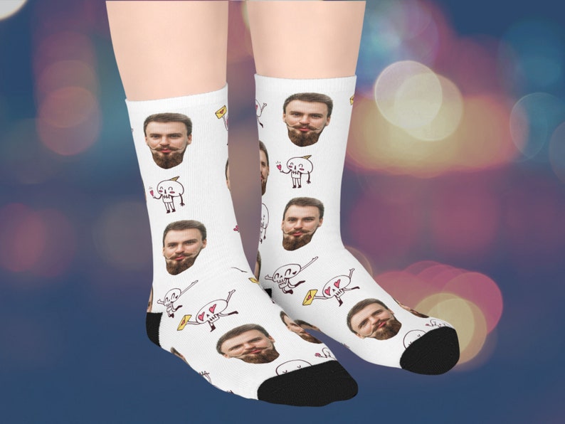 Benutzerdefinierte Gesichtssocken Benutzerdefinierte Socken für Männer Benutzerdefinierte Haustier-Socken Valentinstag Geschenk Valentinstag Geschenk Lustige Socken Unkrautsocken Kundengerechte Socken Bild 5