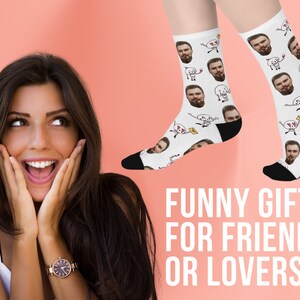 Chaussettes faciales personnalisées Chaussettes personnalisées pour hommes Chaussettes personnalisées pour animaux de compagnie Chaussettes rigolotes Chaussettes de désherbage Chaussettes personnalisables Cadeaux de Pâques Cadeau pour les amoureux des animaux de compagnie image 6