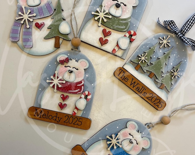 Beary Merry Christmas Polar Bear personalized ornaments